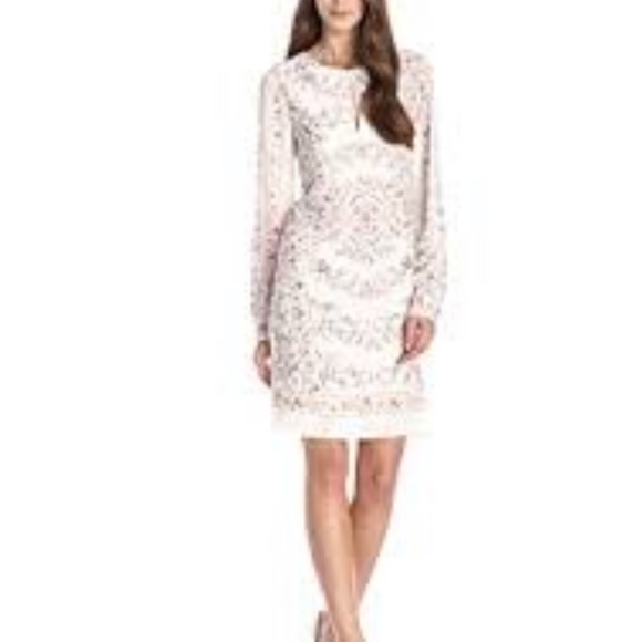 NWT BCBGMAXAZRIA Long Sleeve Freya Scarf Shift - Picture 2 of 5